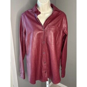 bagatelle Faux leather jacket Shirt women Red Soft Lining S M 12 14 *read*